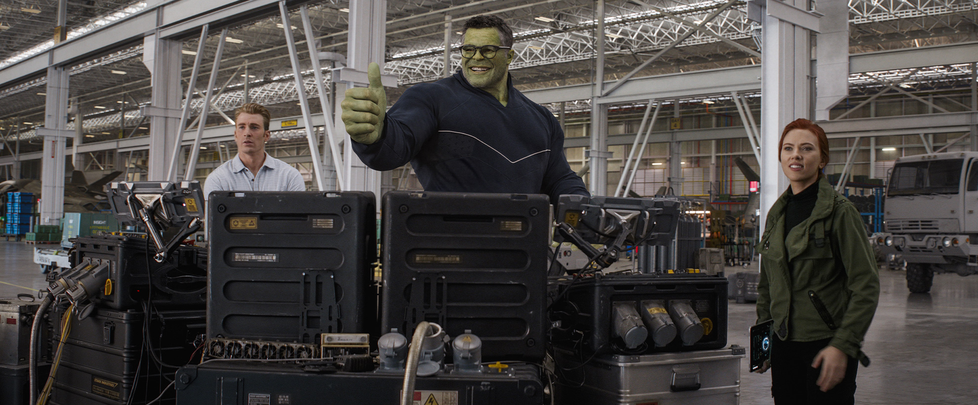 Mark Ruffalo and Chris Evans as The Hulk and Captain America in Avengers: Endgame