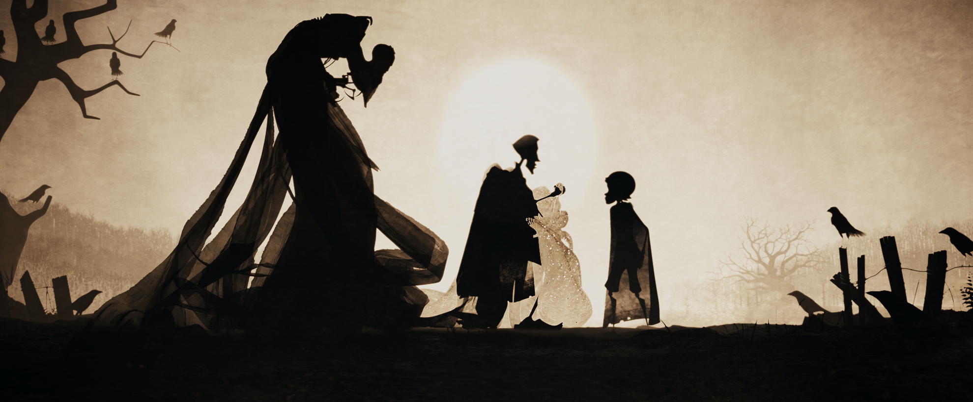 The end of the Three Brothers sequence, where Death watches as the third brother hands the cloak to his son