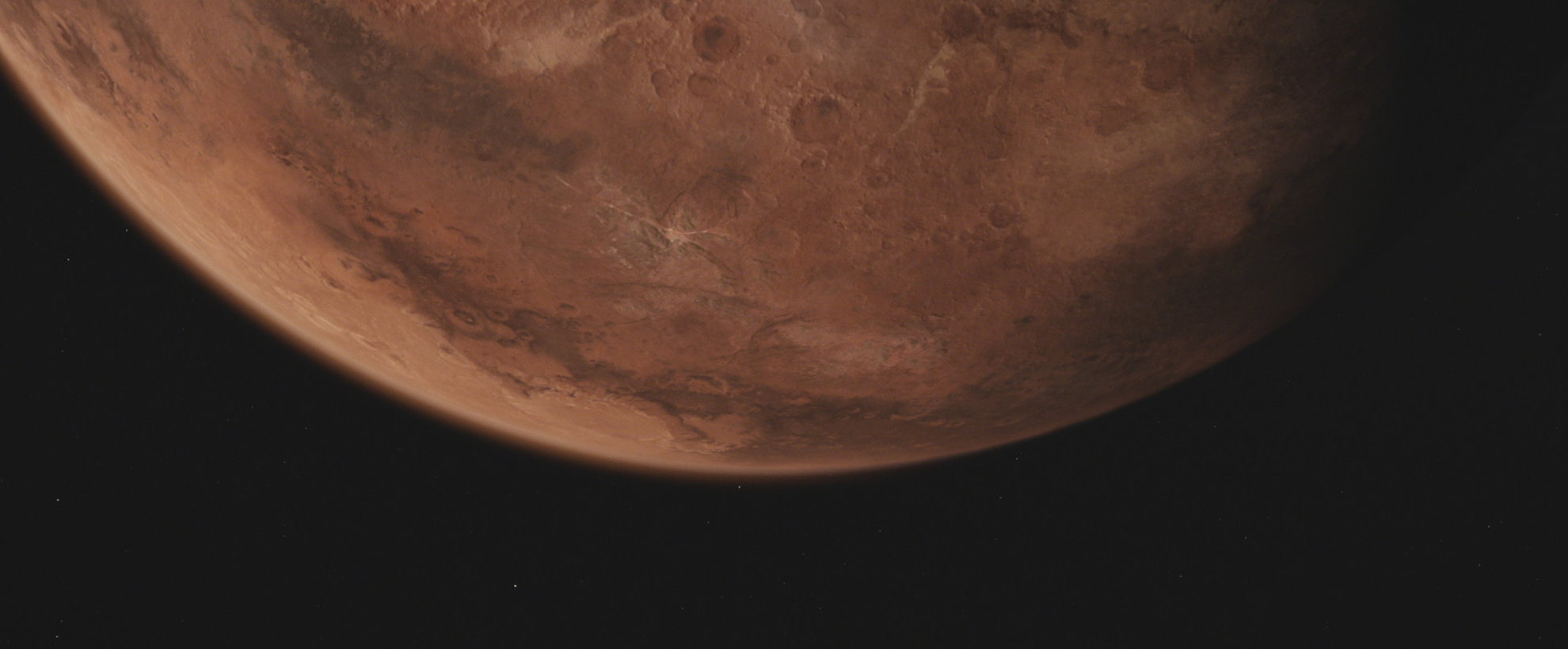 A shot of Mars from space