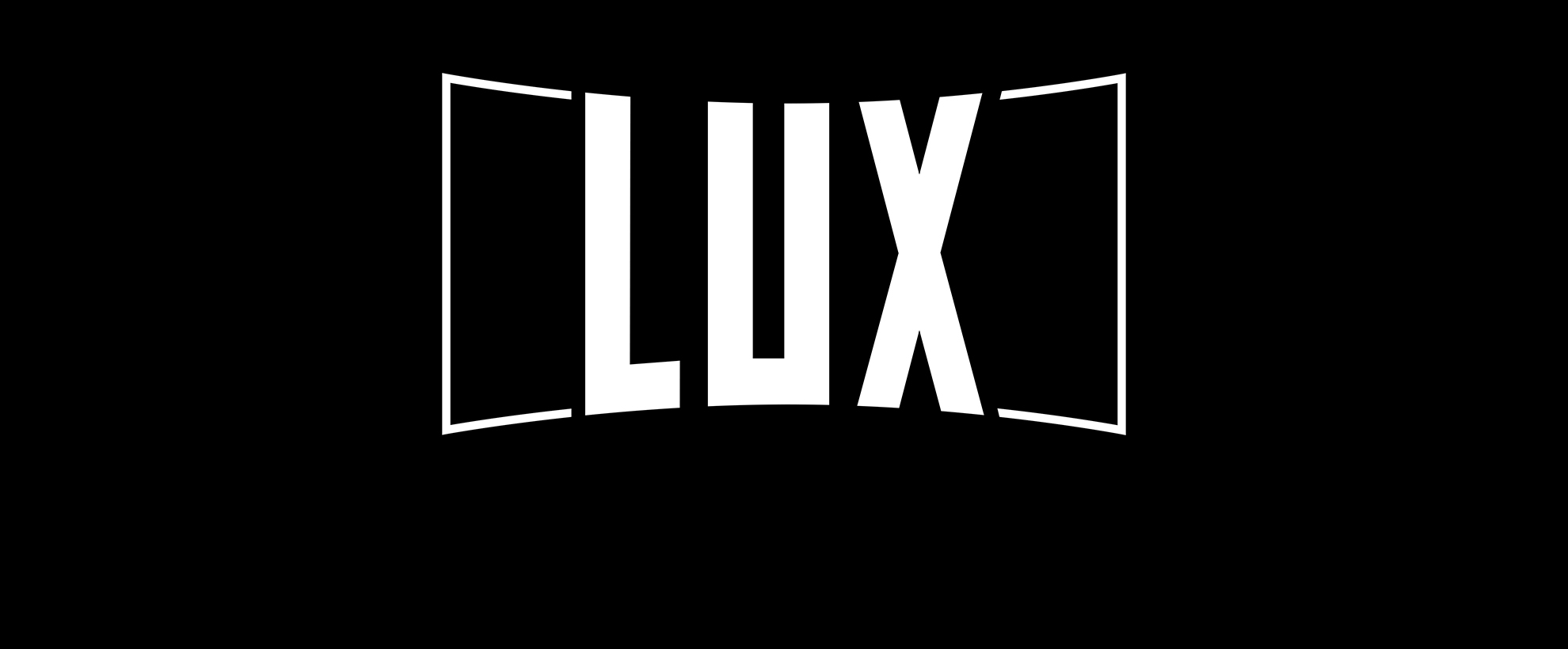 A black background with a white Lux Digital Signage logo in the centre.