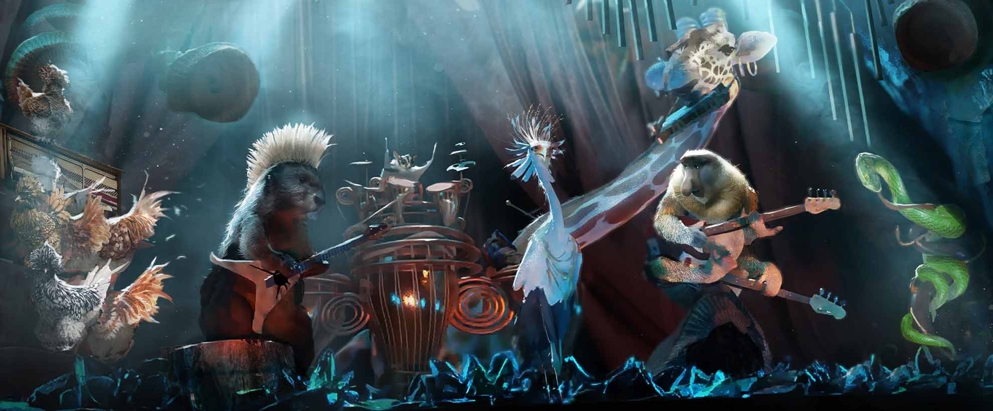 Concept art of the Ozdust band from Wicked