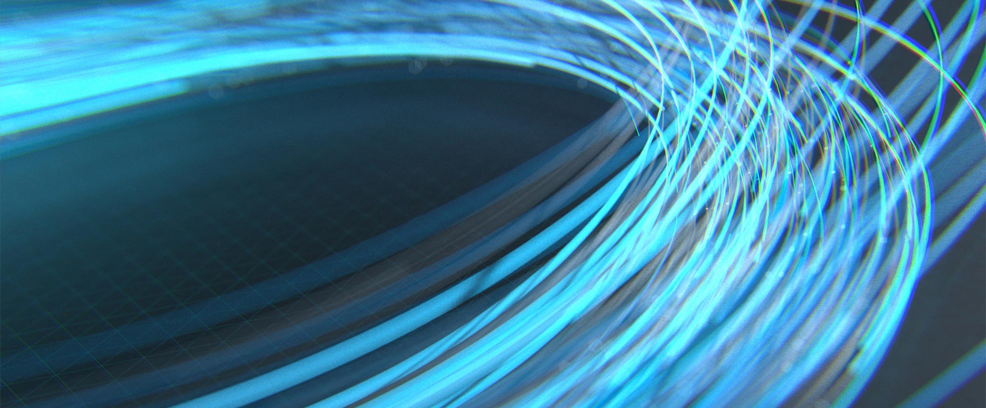 Blue lines swirling around in a circle 