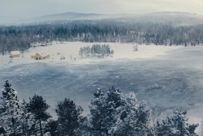 A frozen lake