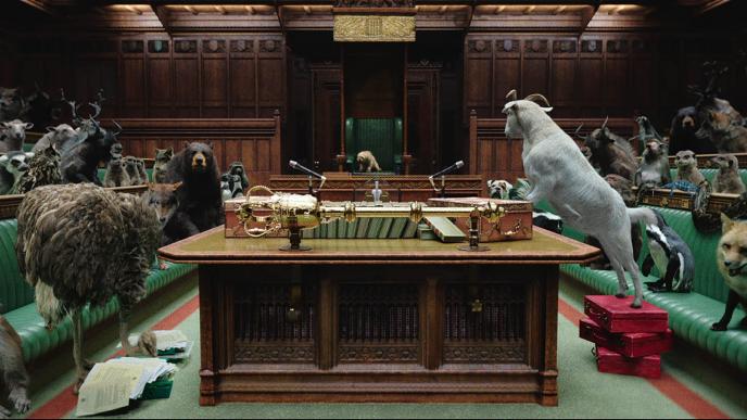 animals in parliament having a conference