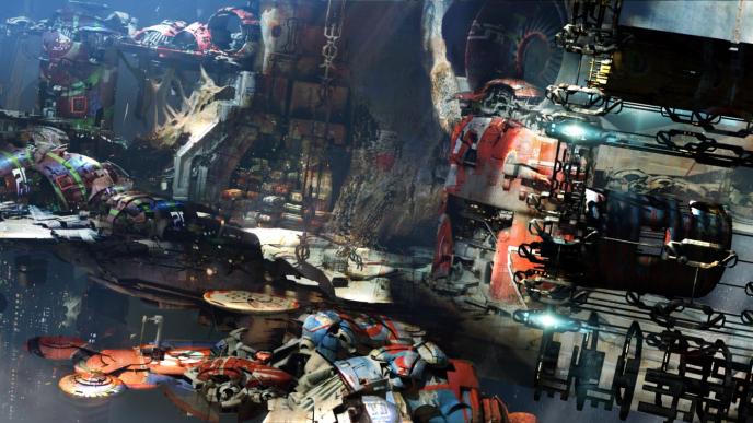 concept art of the interior of knowhere