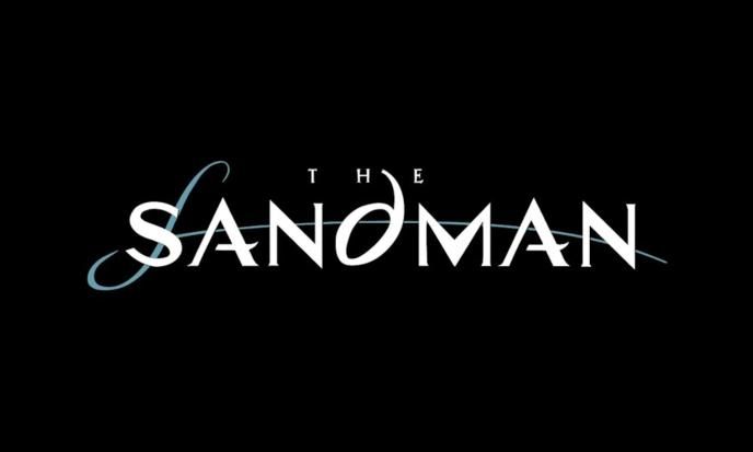 the sandman text in the centre of a black background