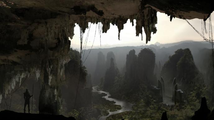 concept art of the city of asgard rainforests