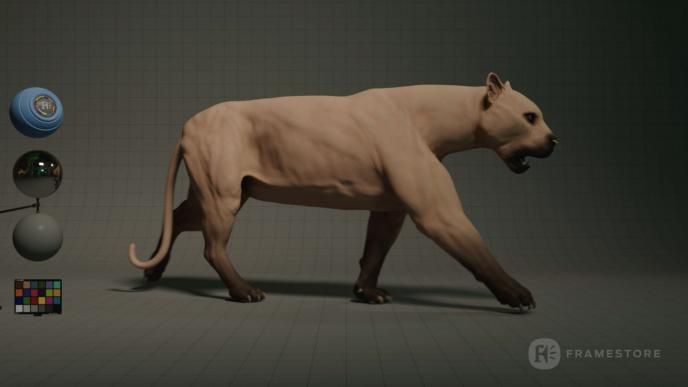 3d animation model process of a tiger