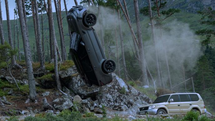 A car flips over