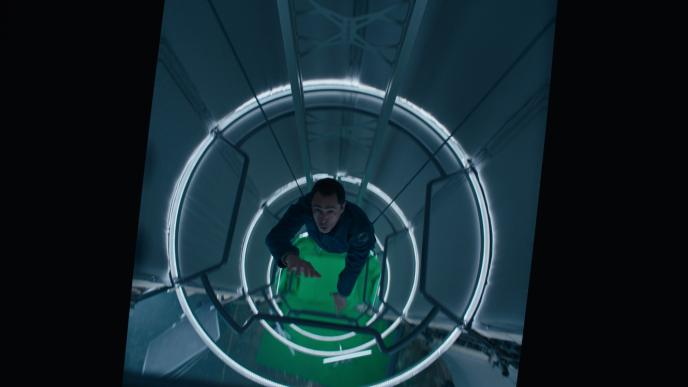 A before shot of an actor in a set piece