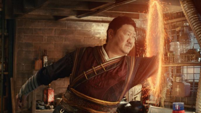 samurai soldier putting his arm through an inter-dimensional portal from doctor strange