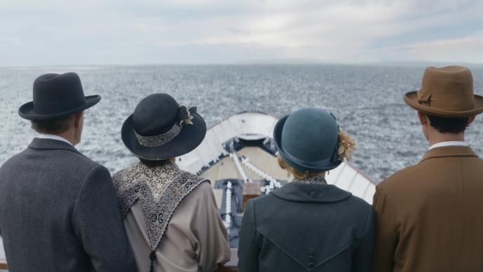 Downton Abbey cast take in the view from the front of the Ferry