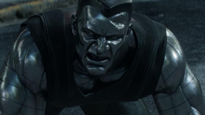 close up of colossus character from deadpool 2 angrily looking up