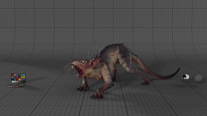 an animated squealing diseased rat. there is a colour palette on the left
