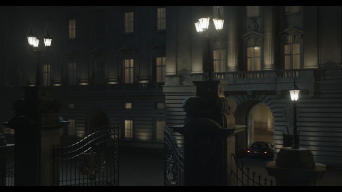 Gates of Buckingham Palace, final shot of The Crown season 6