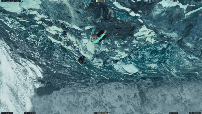 Charlize Theron and Eric Bana climbing the Troll Wall with Postvis from Framestore Pre-production Services