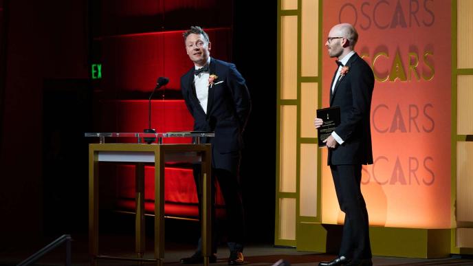 Nathan Walster accepts a SciTech Academy Award