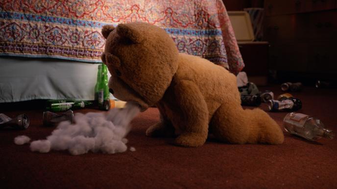 Ted hungover & puking scene 