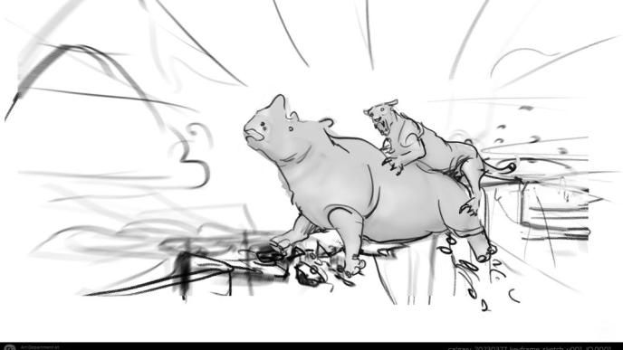 Prehsitoric Planet: Ice Age action beast sketch