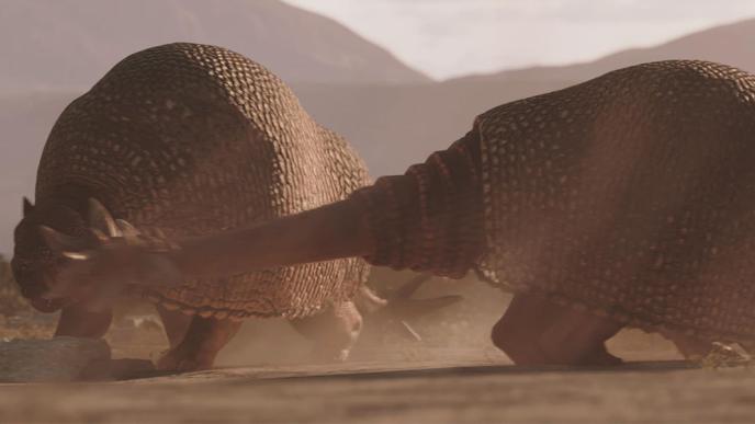 Previs of the Doedicurus fight scene 