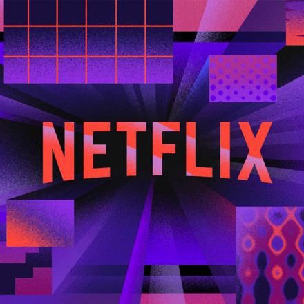 netflix text over colourful geometrical grahics