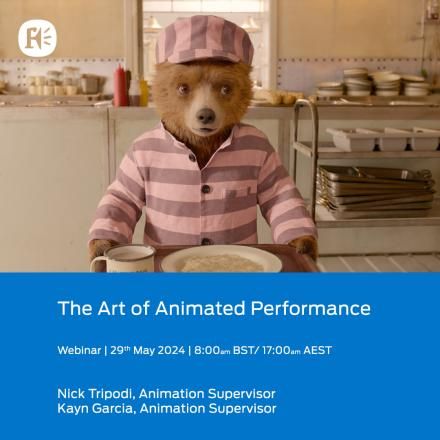 An image of Paddington bear in a pink striped prison uniform holding a dinner tray, there is a blue block at the bottom with white text showing the webinar title, time and speakers. 