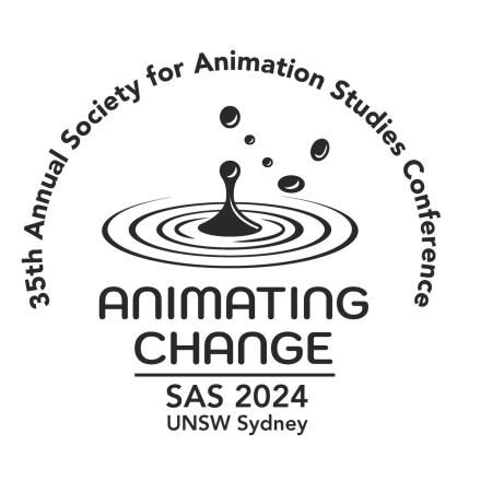 A white background with the Society for Animation Studies Conference logo in the centre.