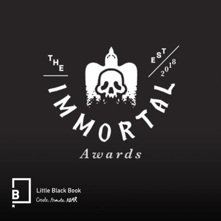 The Immortal Awards logo on a black background.