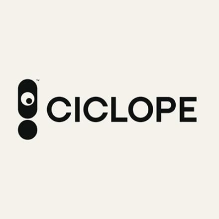 A black Ciclope logo on the beige background.