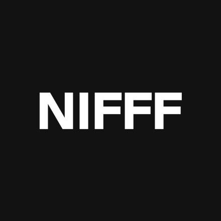 A white NIFFF logo on a black background. 