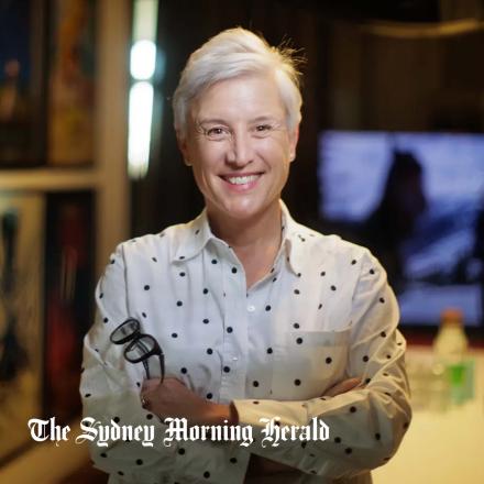 A photograph of Lara Hopkins with the Sydney Morning Herald logo in the bottom left. 