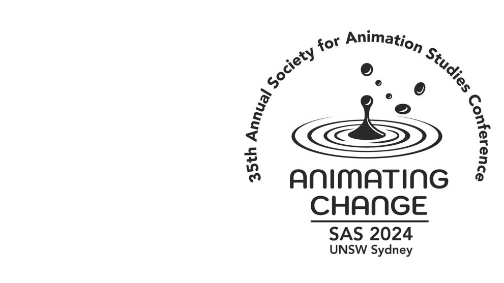 A white background with the Society for Animation Studies Conference logo to the right.