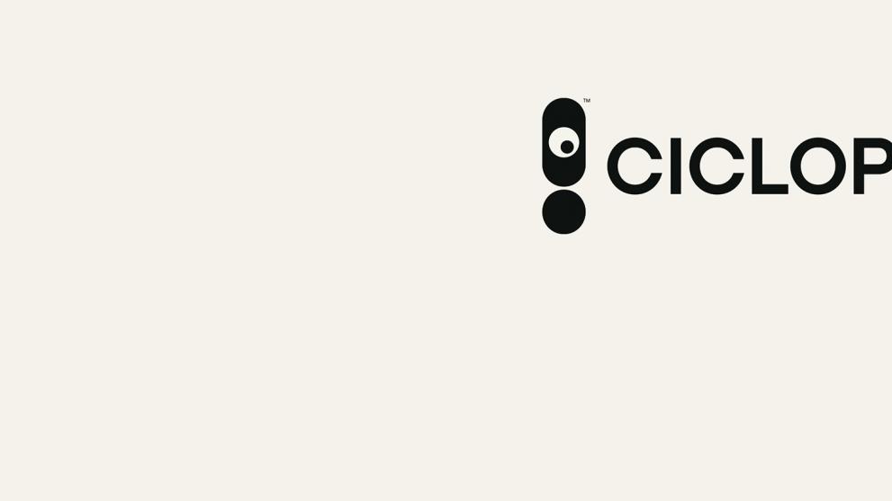 A light beige background with the Ciclope logo in black to the right hand side.