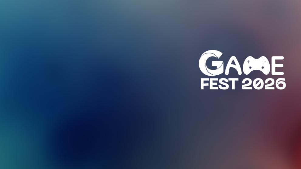 An abstract background with a GameFest Tashkent 2026 logo on the right.